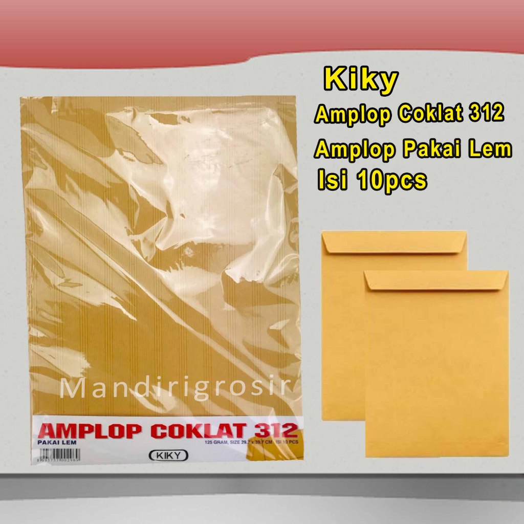

Amplop Coklat With Glue * Kiky * Amplop Kraft Mg 312 * Uk.29.7x39.7cm