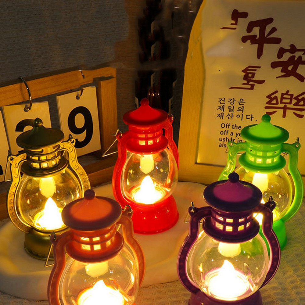 Lampu Lentera Led Dekorasi Ramadhan Minimalis / Lampu Meja Lentera Lilin Halloween Natal Elektrik /