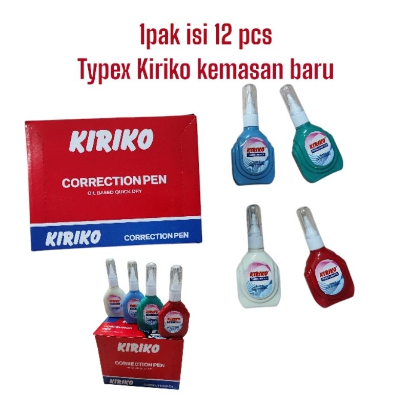 

[ harga grosir ] per pak 12 pcs typex Kiriko / correction pen Kiriko / tip-ex