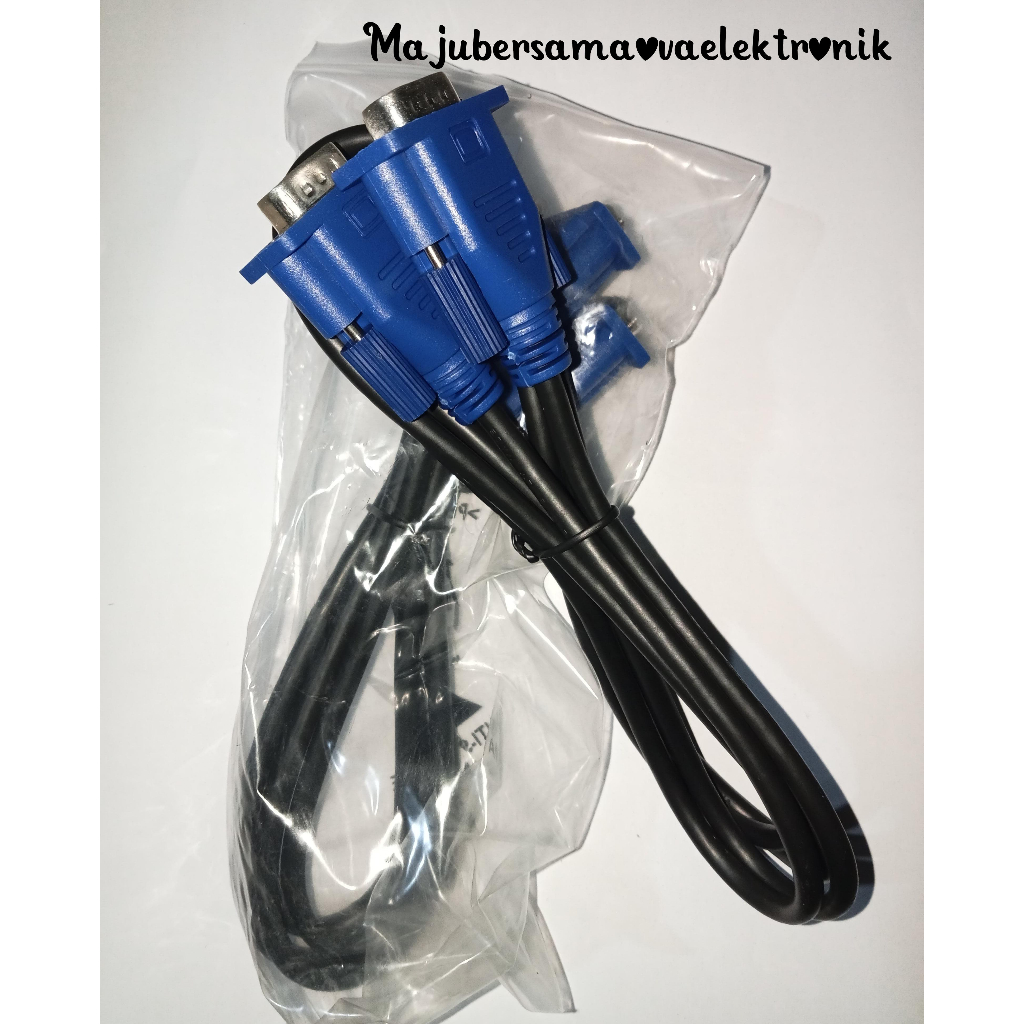 Kabel Konektor CPU Cable VGA Kabel VGA to VGAKABEL VGA MONITOR COMPUTER LCD/LED MALE TO MALE DIGITAL