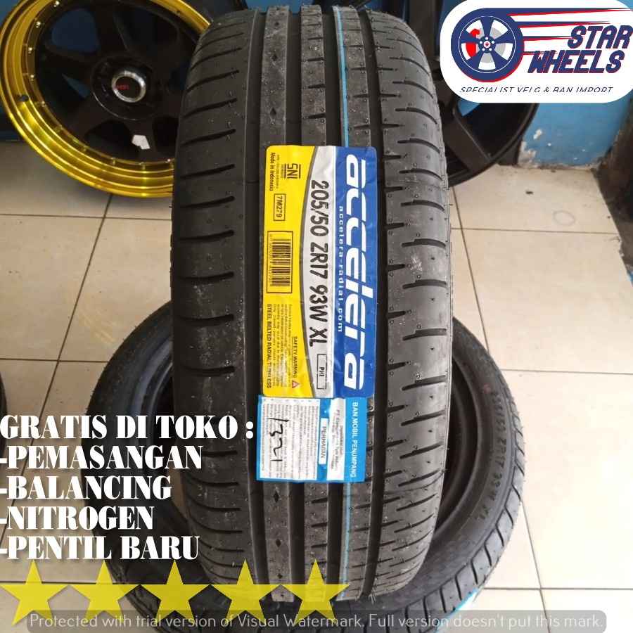 BAN MOBIL ACCELERA 205/50 R17 PHI RING 17 TUBLES