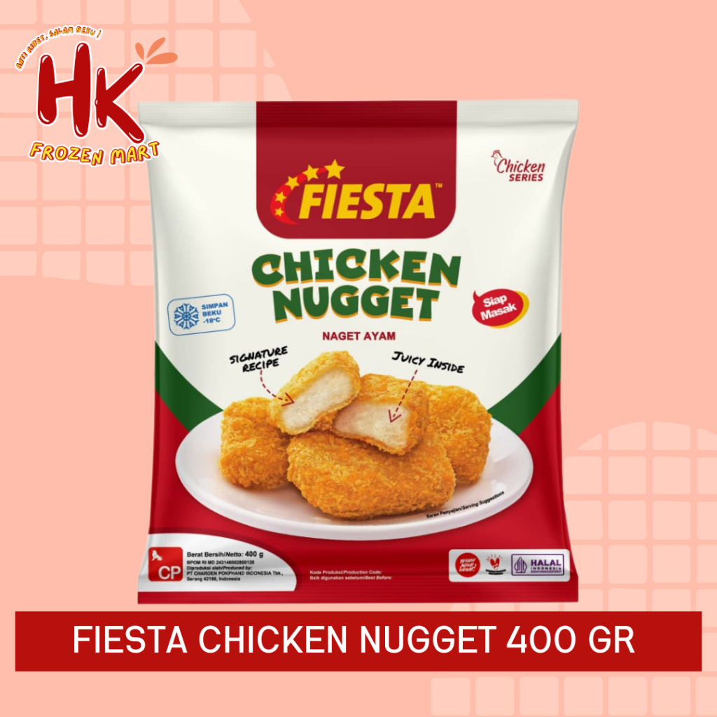 

Fiesta Chicken Nugget 400gr KEMASAN BARU | naget ayam premium termurah stikie HK Frozen Mart