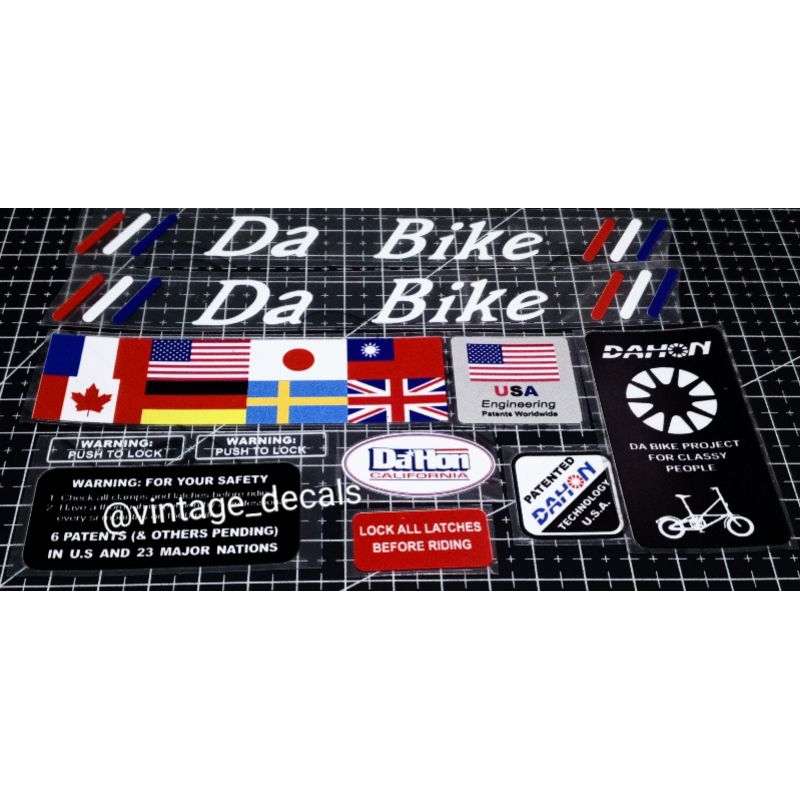 sticker decals set sepeda lipat (seli) dahon da bike mobik alpha