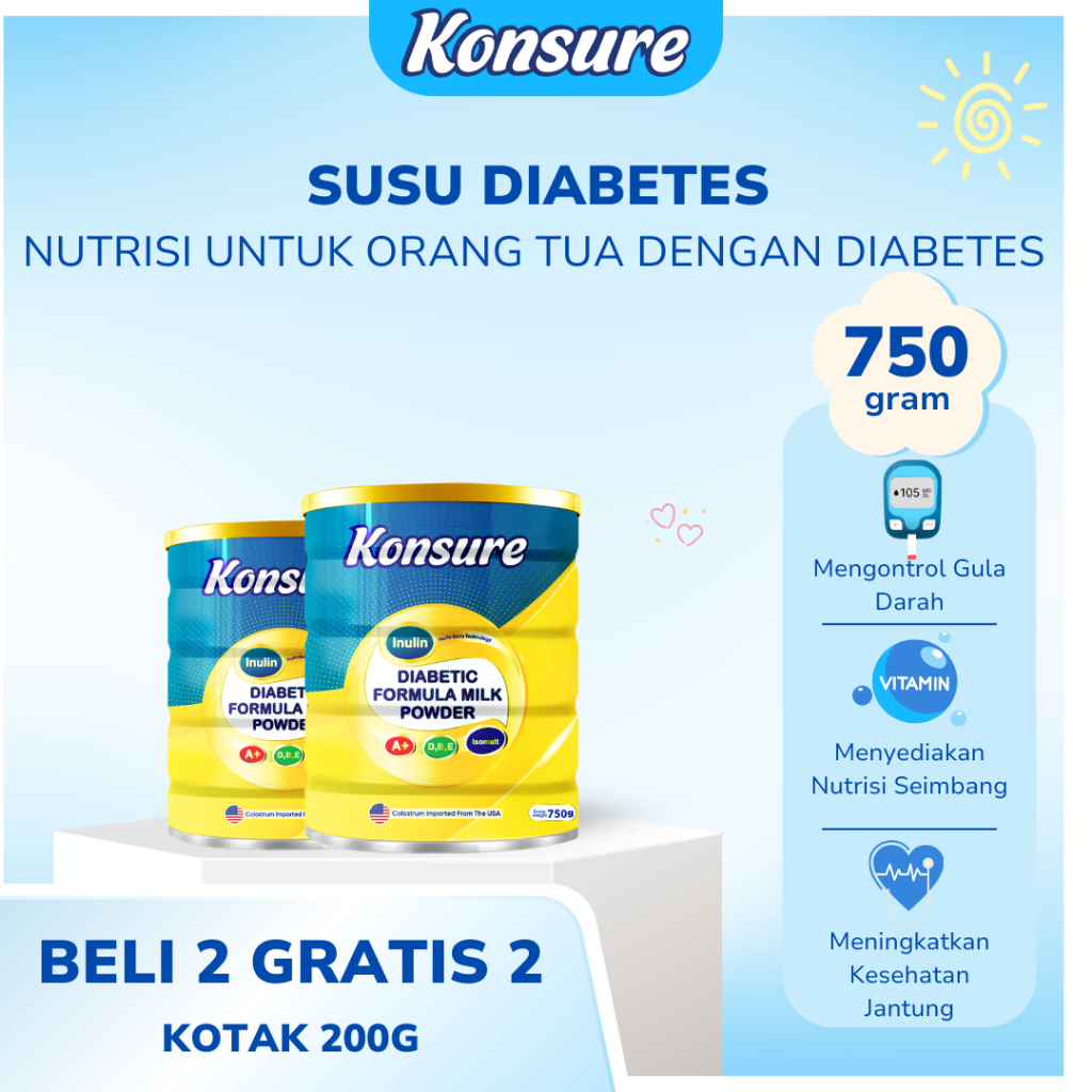 

[BELI 2 GRATIS 2] KONSURE SUSU DIABETES TERKEMUKA IMPORT USA 750G