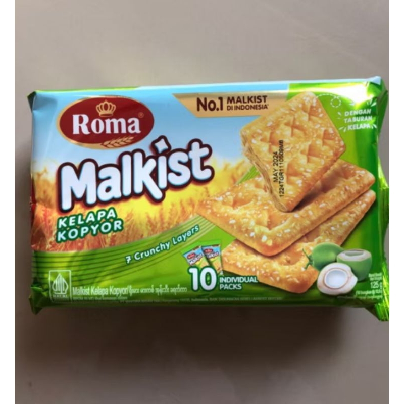 

Biskuit Roma malkist kelapa kopyor 125gr