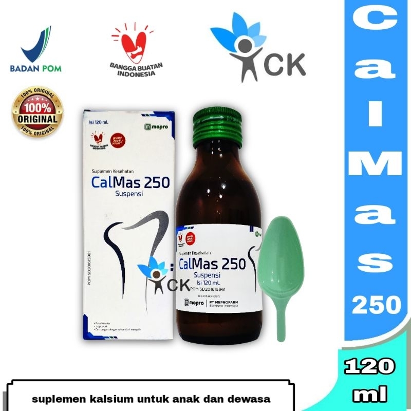 CALMAS 250 / 400 SYRUP 120 ML / TABLET HISAP BOX suplemen kalsium dan peninggi badan anak