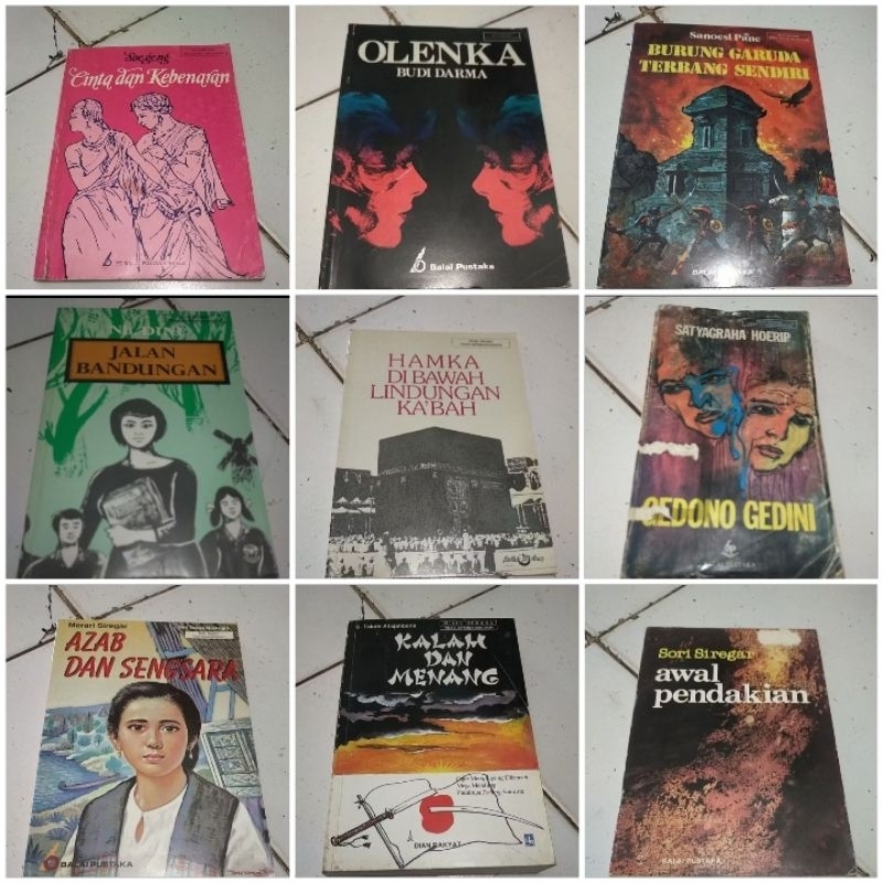 Buku Sastra Cinta dan kebenaran/ Olenka - Budi Darma/ Burung Garuda terbang sendiri/ Jalan ke Bandun