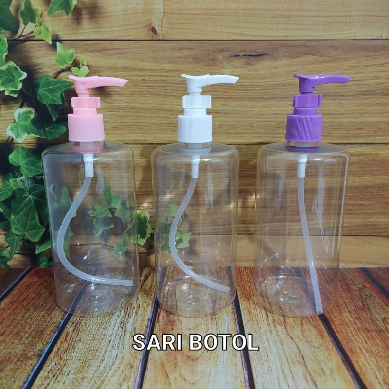 BOTOL PUMP 500ML BENING PET/BOTOL.PUMP 500 ML CLEAR PUMP CLIP/BOTOL SABUN SHAMPOO 500ML