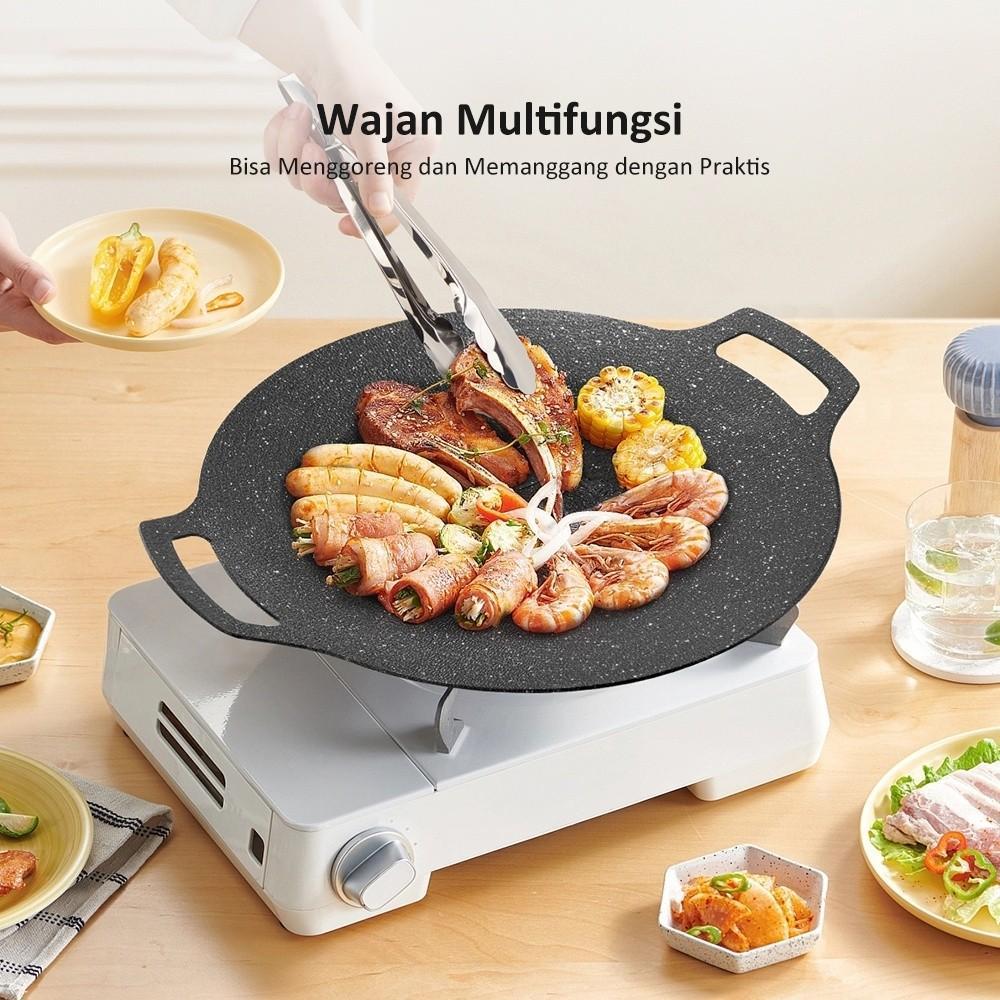 TKIS Alat Wajan Grill anti lengket Konduksi Anti lengket Bright Crown Wajan BBQ Diamond