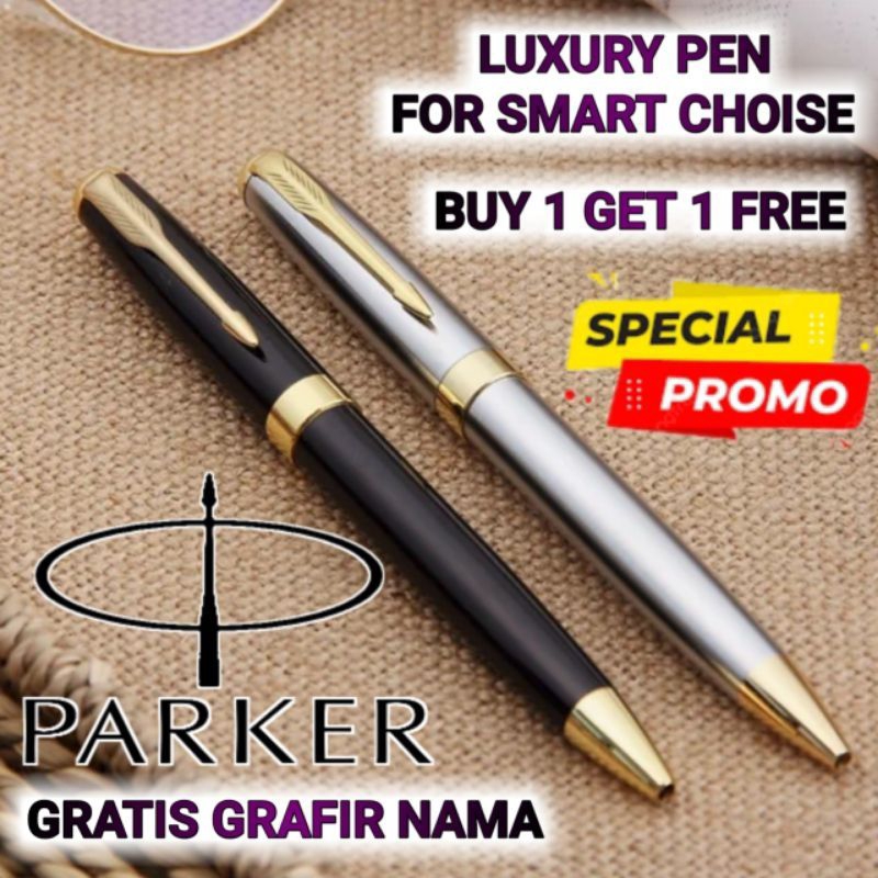 

Ballpoint Mewah Luxury Parker Buy 1 Get 1 Free Gratis Grafir Nama Dan Box Bludru Exlusive