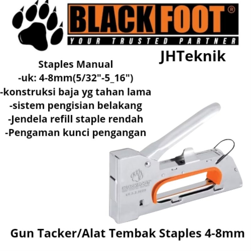 

JHteknik Staples Tembak R23 BLACKFOOT/Gun Tacker R23 BLACKFOOT/Staples Gun R23 Heavy Duty BLACKFOOT 100% ORIGINAL