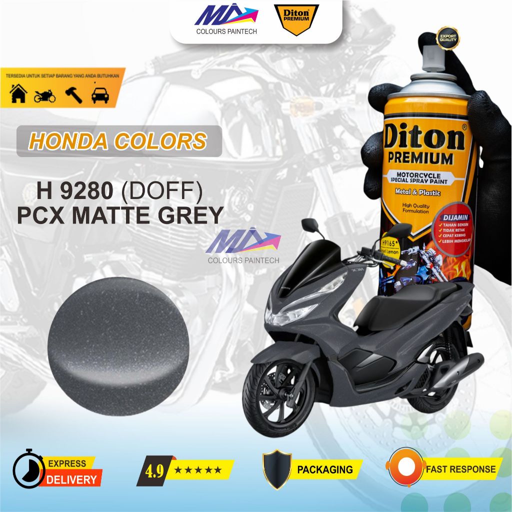 DITON PREMIUM HONDA COLOURS NO H9280 PCX MATTE GREY (DOFF) CAT SEMPROT PYLOX PILOK