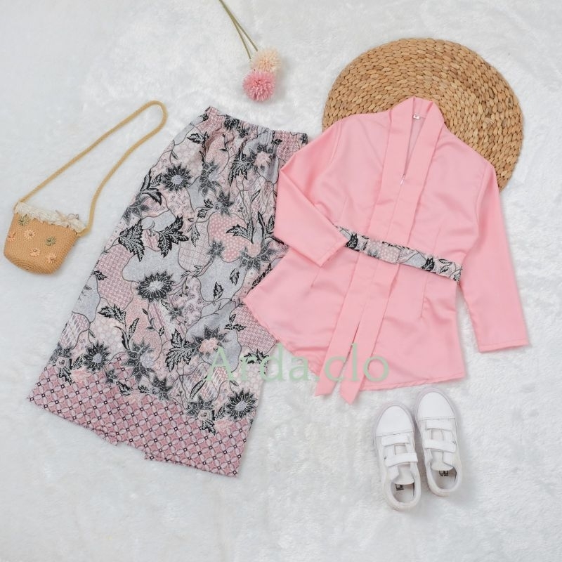 SET BAJU KARTINI FLOY KATUN ANAK PEREMPUAN LENGAN PANJANG/ SETELAN KEBAYA ENCIM ANAK / BAJU ADAT KAR