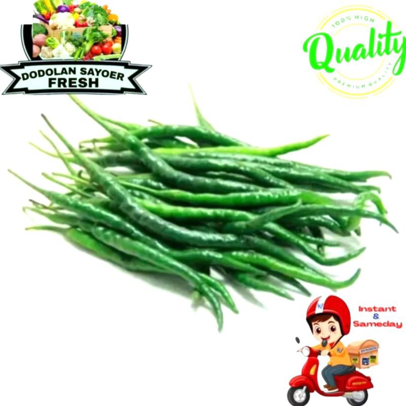 

Cabe Kriting ijo /cabe panjang Fresh pilihan