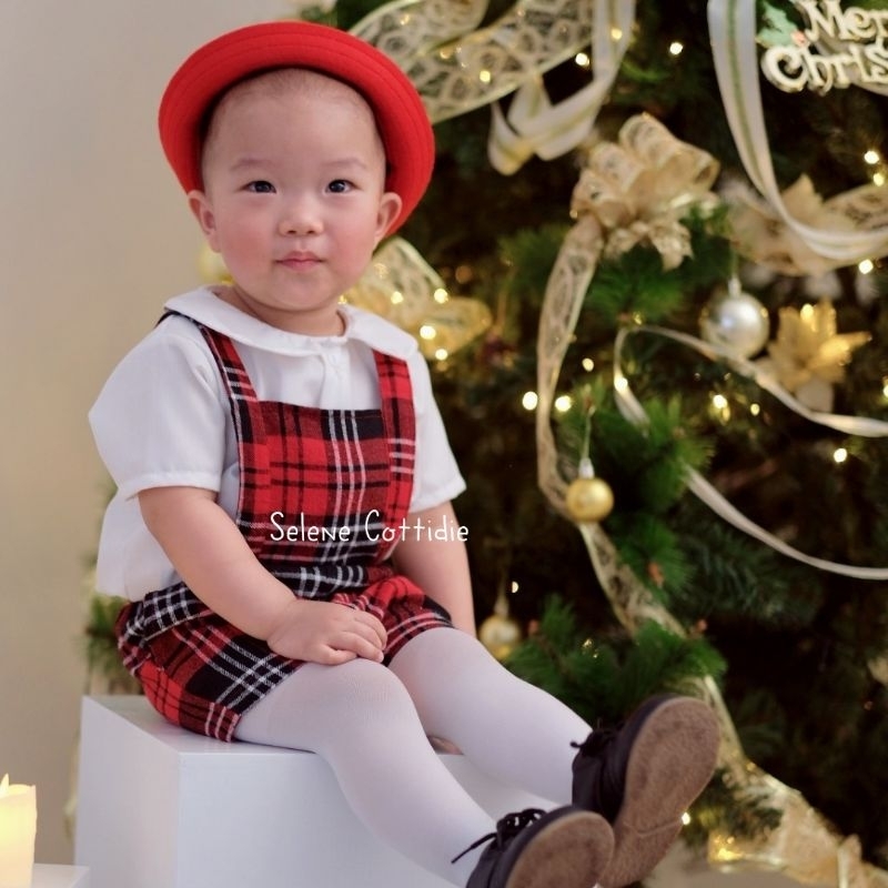 Selene Cottidie Joy Overall / Baju Natal anak laki-laki / Overall anak laki-laki / Baju natal anak