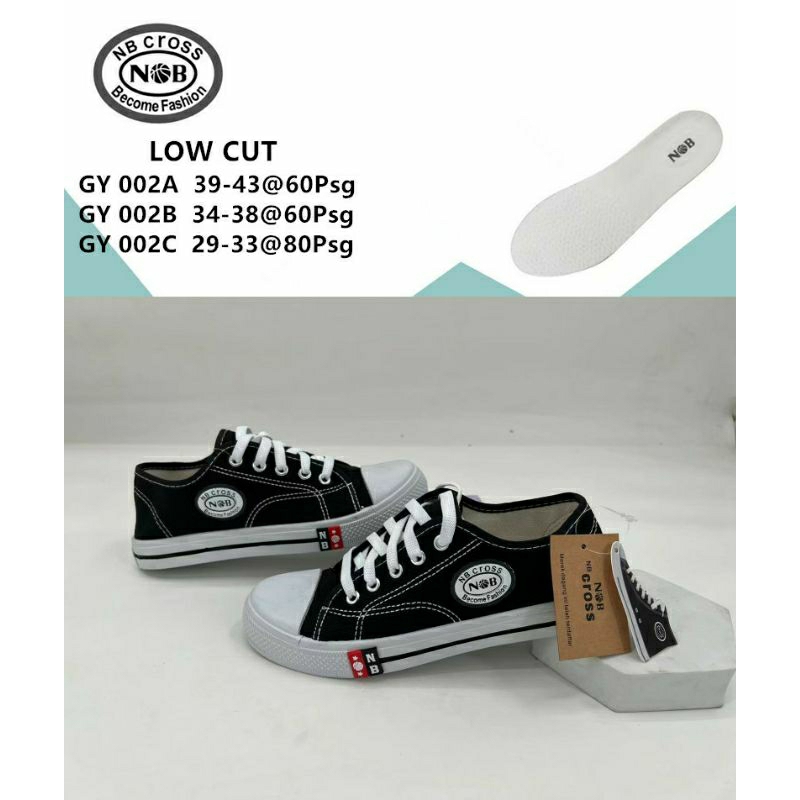 NB Sepatu Pria Wanita - Sepatu Formal - Sepatu Sekolah SD, SMP, SMA - Hitam Putih