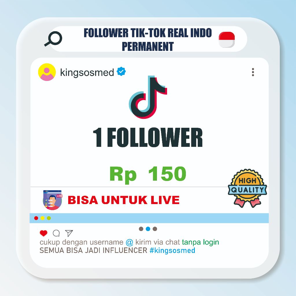 Followers Tiktok Indonesia Permanent |  Akun Aktif Bergaransi