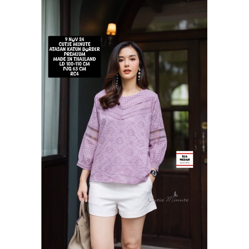 Cutie Minute Blouse Katun Bolong Premium Bangkok