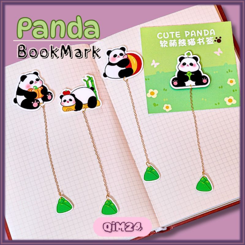 

Pembatas Buku Karakter Panda - Bookmark - Penanda Halama Buku - Stationery - QiM24