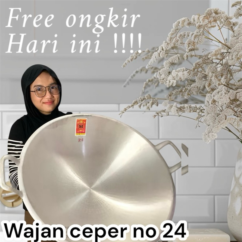 Wajan Ceper Jumbo Kuali Wokpan Anti Lengket Bahan Alumunium Besi Cor