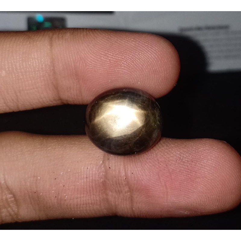 GOOD QUALITY, BATU PERMATA GOLDEN BLACK SAFIR STAR ( CORONDUM ) ASLI NATURAL BERSERTIFIKAT