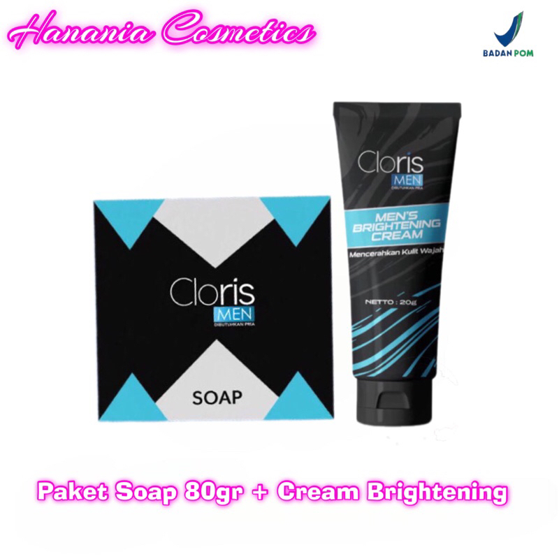 ♥️Hanania♥️ Clorismen PAKET Soap 80gr + Brightening Cream Original Asli Bpom Perawatan wajah Pria