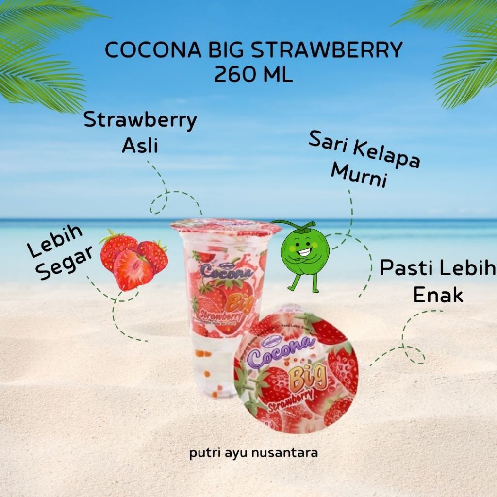 

COCONA CUP/Minuman Cup Cocona Big Mangga Madu 260Ml - Cocona Big Lychee 260Ml-Cocona Big Mangga Madu 260Ml-Cocona Big Bouble Es Teller 260Ml-Cocona Big Strawberry 260Ml