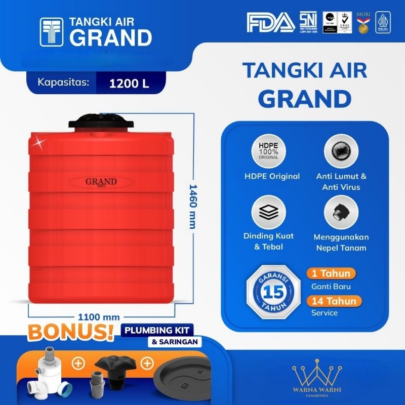 Tandon Tangki Air GRAND 1200 liter