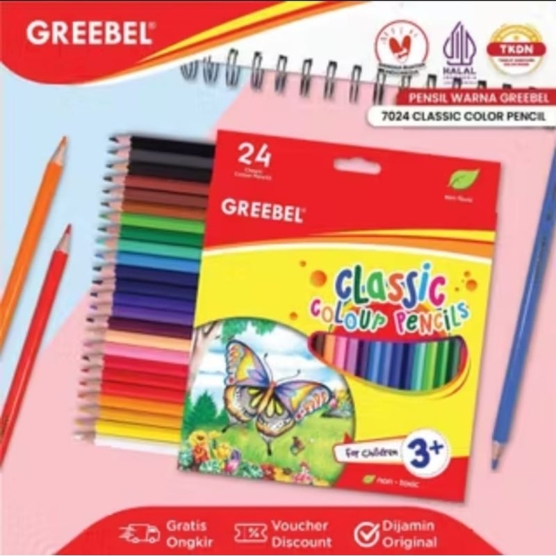 PENSIL WARNA WATER COLOR/CLASSIC GREEBEL 24 WARNA MURAH
