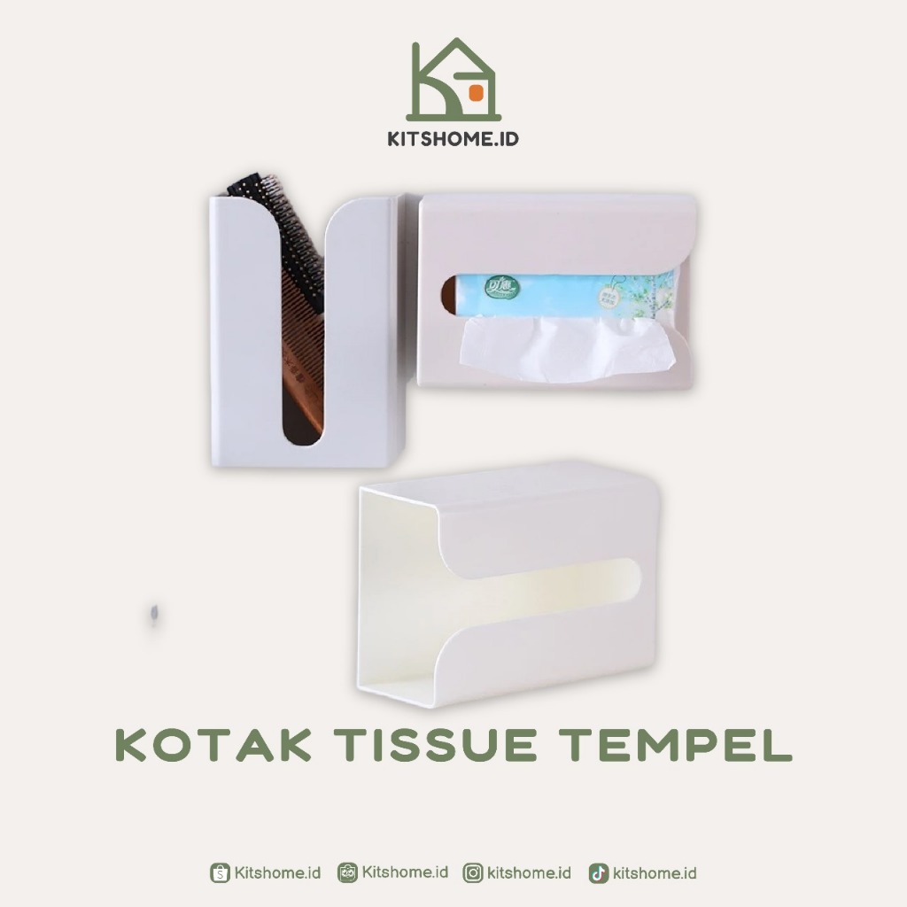 Kotak Tisu Tempel / Tempat Tisu Tempel Dinding Multifungsi Untuk Dapur / Toilet