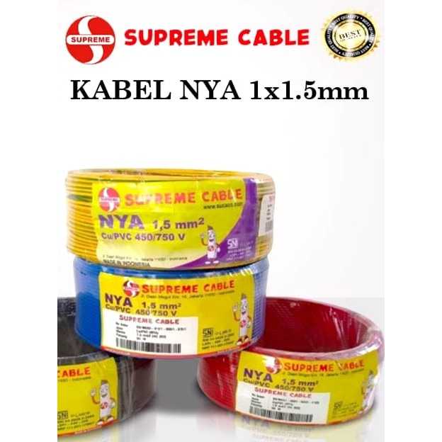 Kabel Tunggal Supreme / Kabel NYA Supreme 1x1.5mm - 50Meter