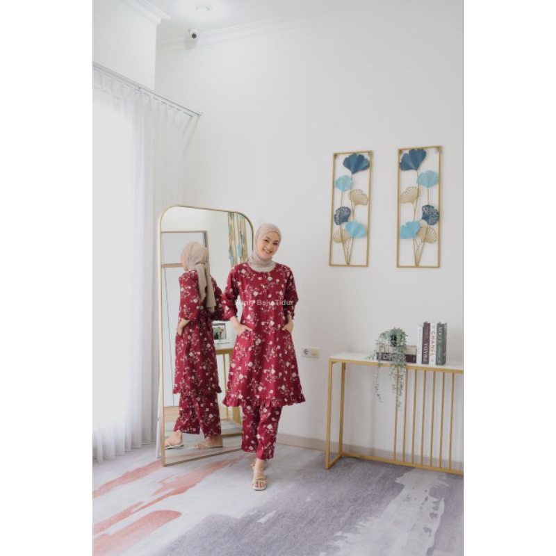 Setelan Tunik Sunly Lengan 3/4 ukuran 2L 3L 4L (jumbo) Kode R