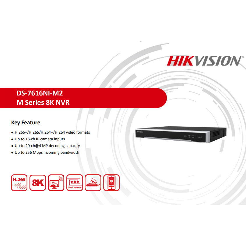 DS-7616NI-M2 M Series 8K NVR HIKVISION