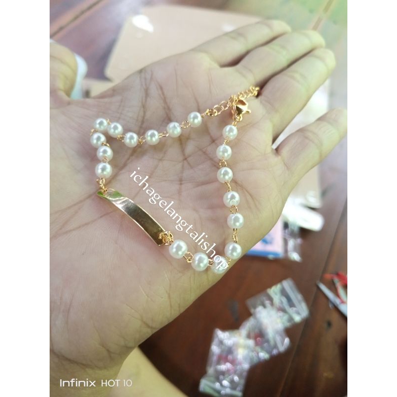 gelang mutiara variasi plat 0, 3 gram Semar nusantara