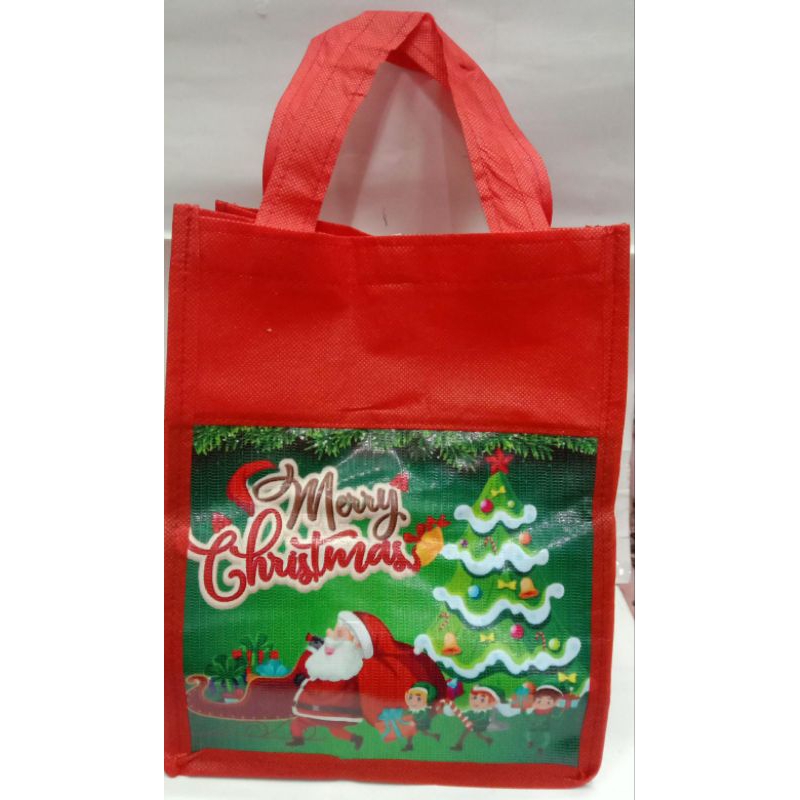 

tas spunbon Natal / tas berkat / goodie bag Natal Merry Christmas / tas hadiah Natal / tas kado spunbon oleh Vinvin Pink Store