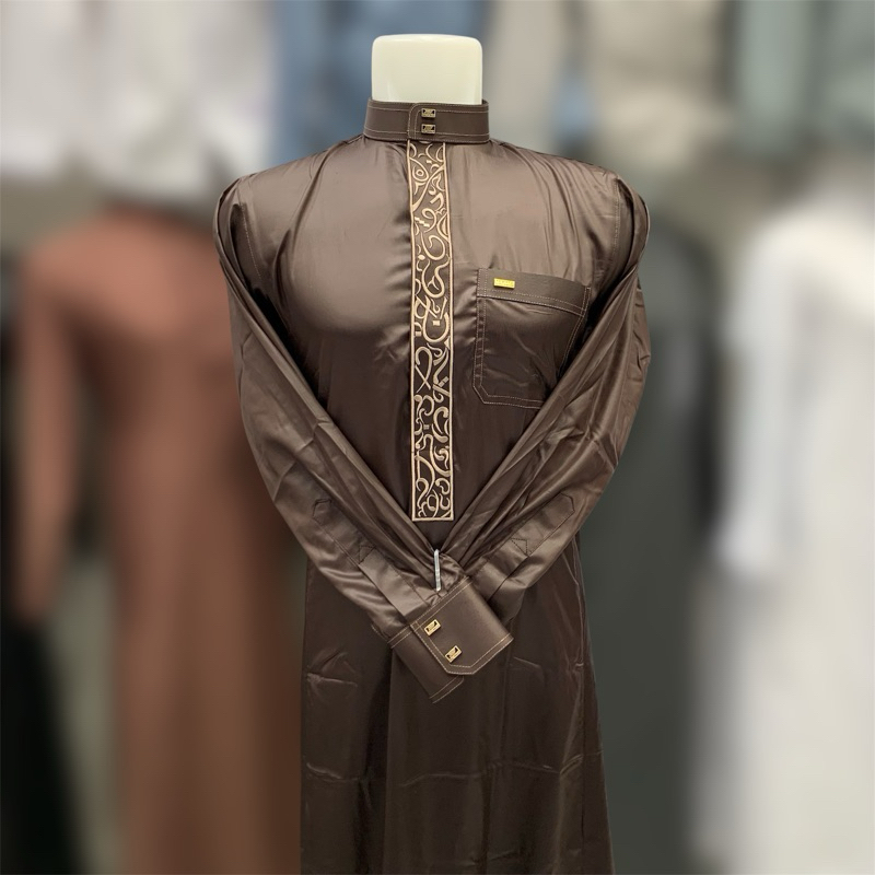 gamis alwafa bordir bahan satin korea adem dan lembut