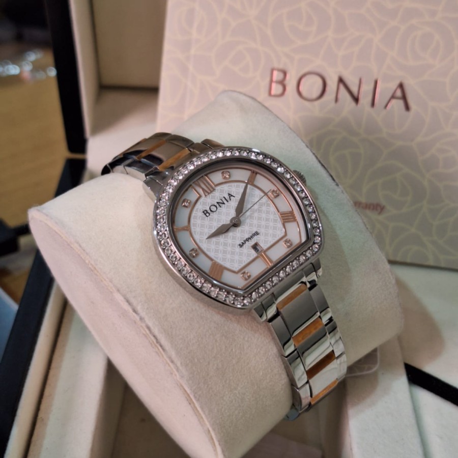 100% asli Jam Tangan BONIA Wanita Original BN B10129-2557SN silver rosgold