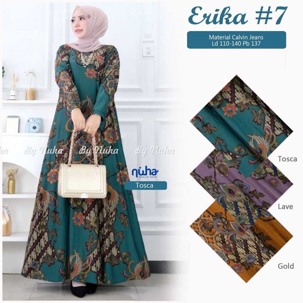 ORI Erika Senia maxy calvin jeans original nuha solo. gamis lebaran calvin jeans murah adem nyaman m
