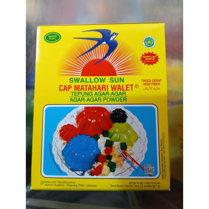 

Serbuk Agar-agar cap Matahari Walet Jelly agar-agar 1 Box isi 12 Sachet