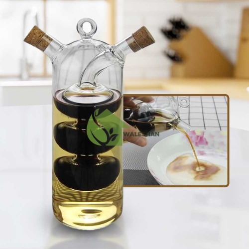Botol Minyak Kaca Ganda Double Layer Estetik Botol Isi Ulang Wadah Minyak Goreng Saos Kecap Serbagun