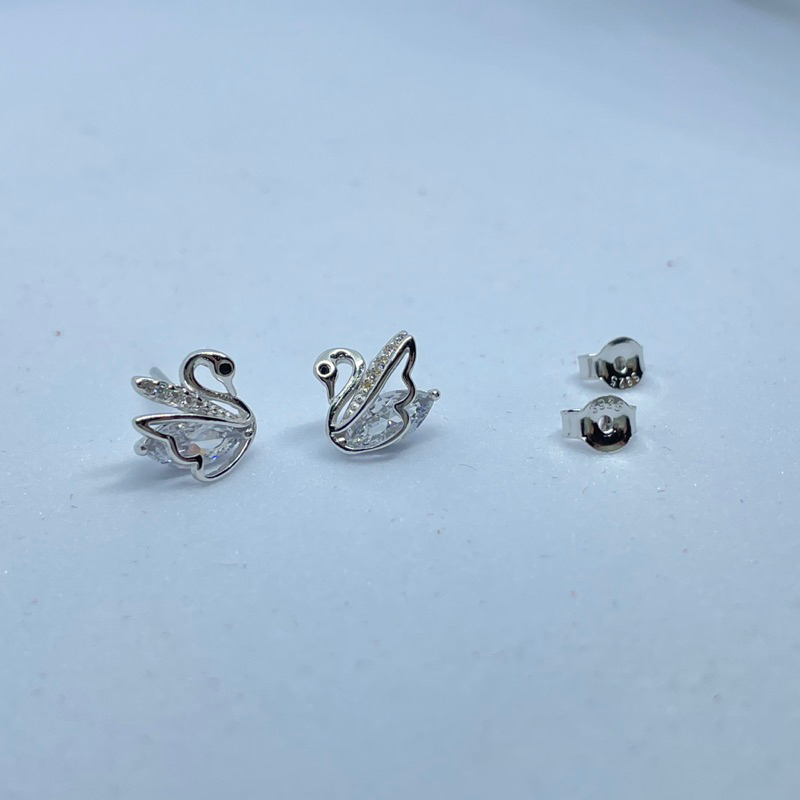 Anting tusuk giwang silver perak 925 motif angsa