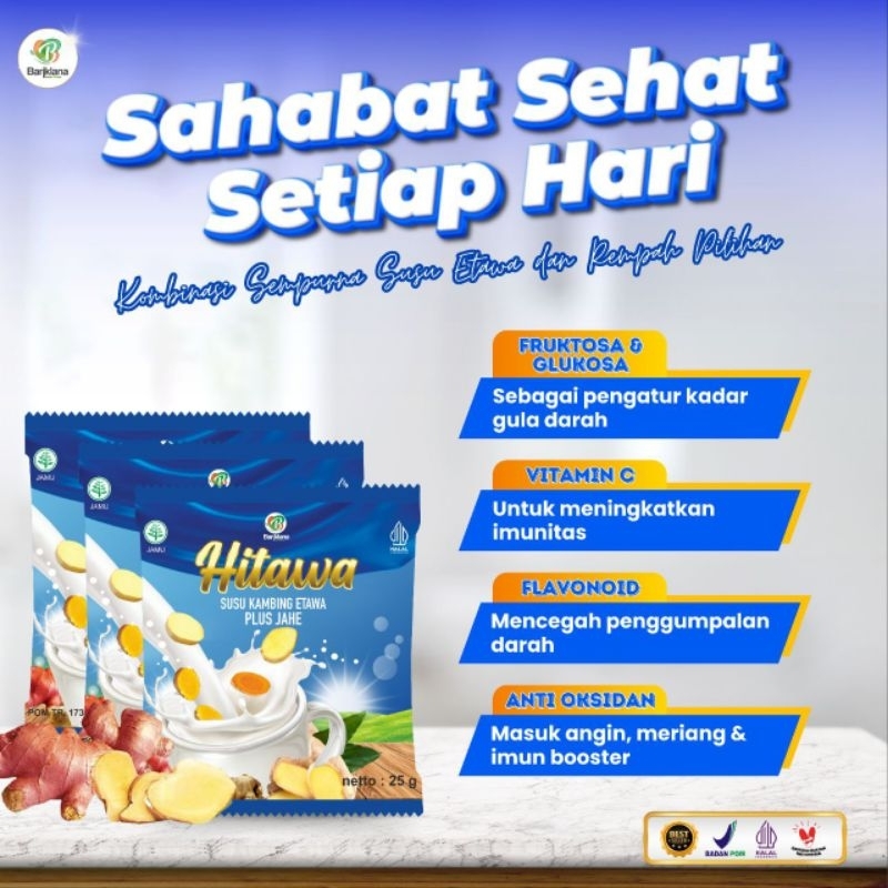 

H|T∆WA KEMASAN SACHET ECER Isi 30 Sachet - Susu Kambing Etawa Jahe Plus Herbal Meningkatkan Daya Tahan Tubuh