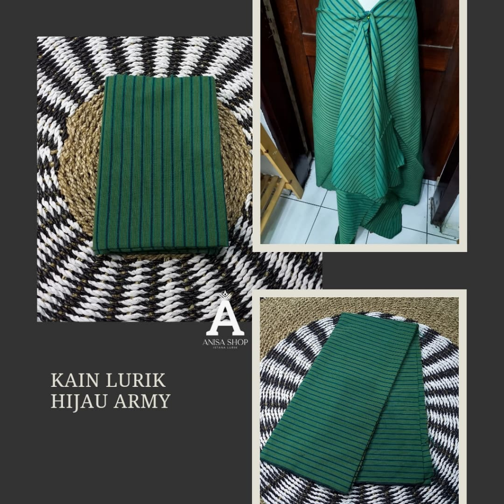Kain Tenun Lurik Hijau Army