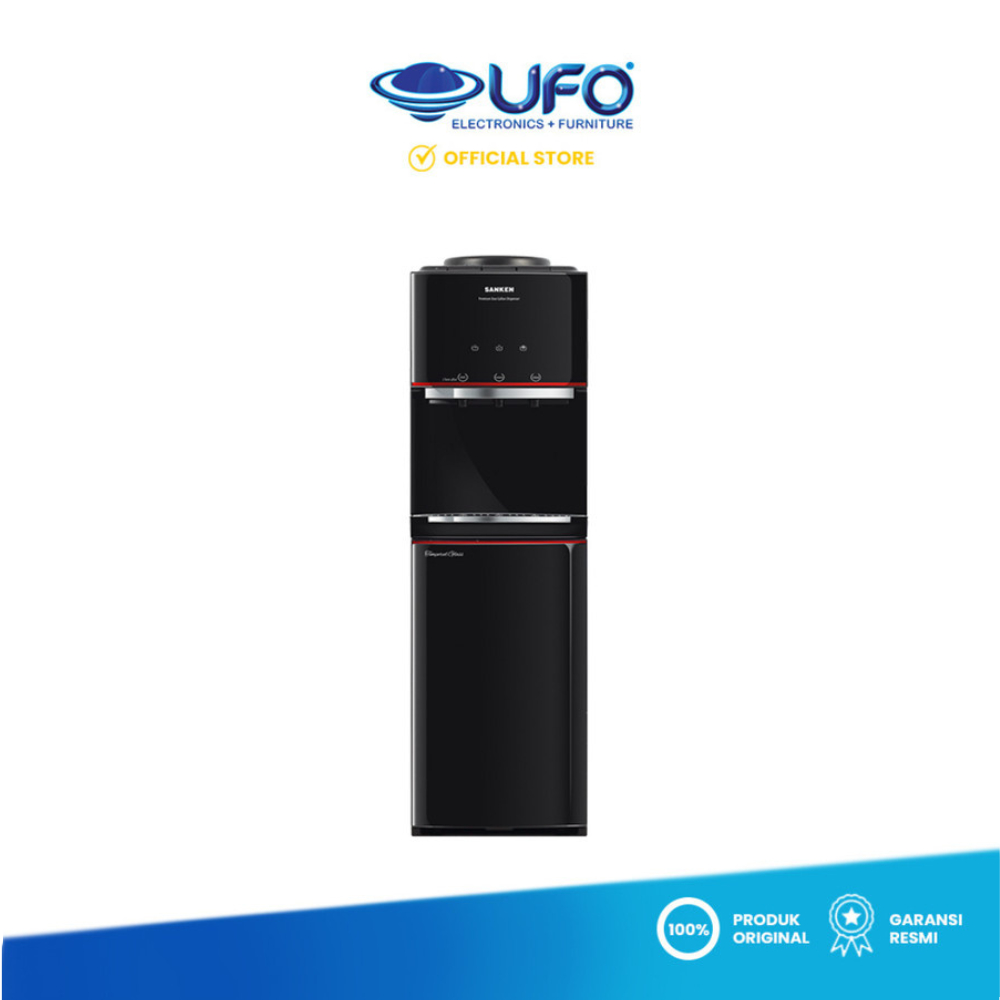 Sanken Water Dispenser Galon Atas-Bawah HWD-Z990G-BK (Tempered Glass)