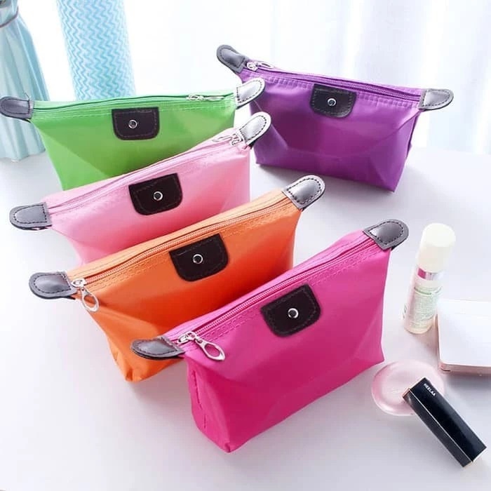 Mini Pouch Make Up Tas Kosmetik Polos Simple Wanita Travel Anti Air