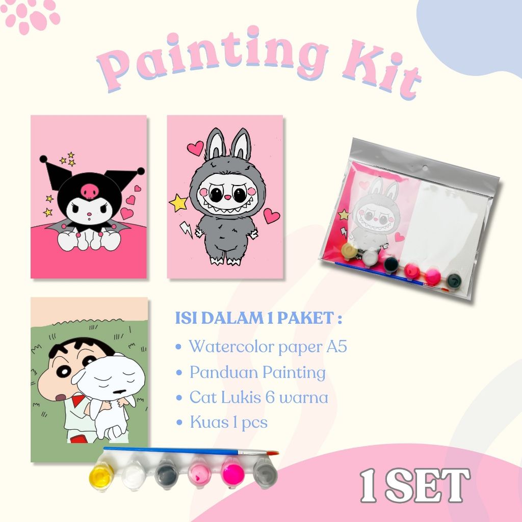 

Painting kit - Lukisan Kanvas/Canvas Mewarnai Anak | LABUBU