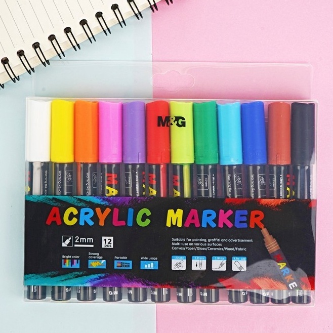 

KODE X45R MG Acrylic Marker Set MG Spidol Akrilik Set isi 5 12 Pcs MG Spidol Warna Set