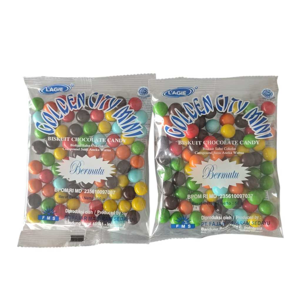 

Golden city rainbow candy coklat chocolate balls chips lagie 50gr