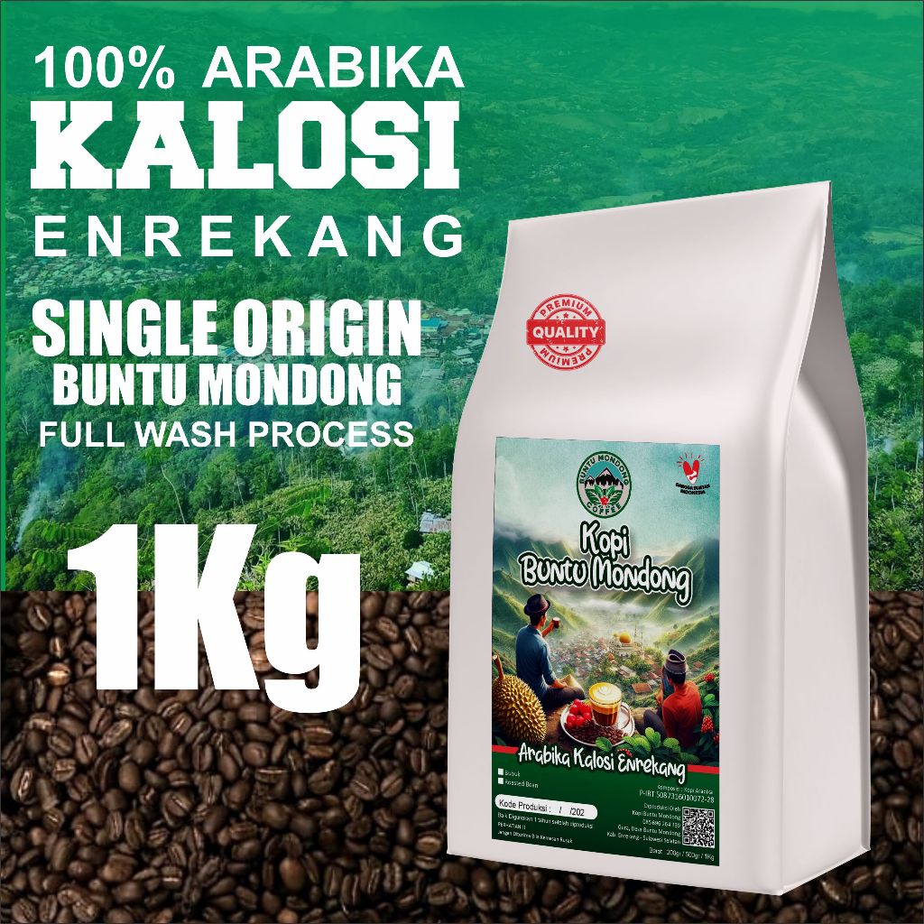 

kopi biji/bubuk arabika kalosi enrekang buntu mondong premium 1 kg