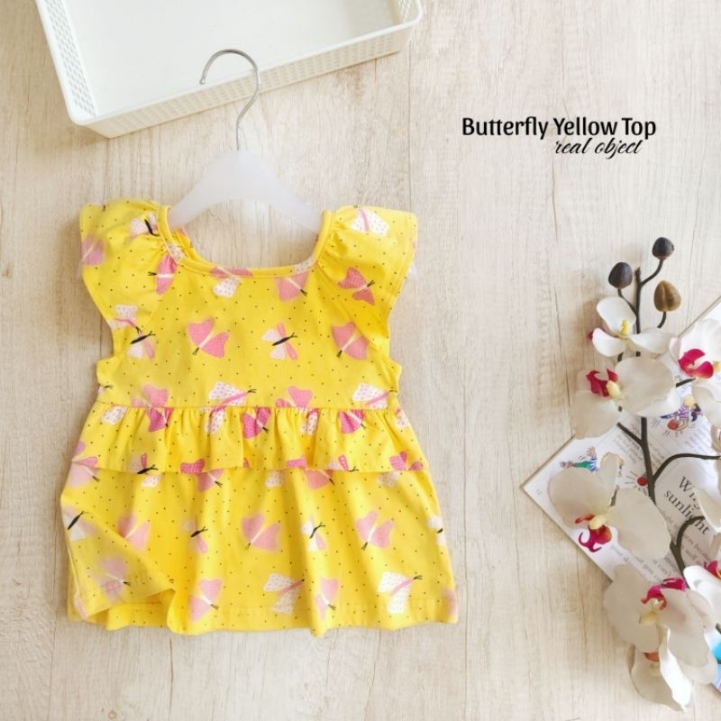 ATASAN KAOS ANAK BUTTERFLY YELLOW